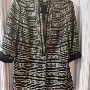 Chico's Black and Gold Patterned Blazer
